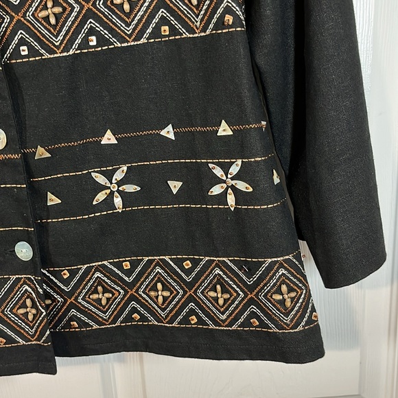 NWOT Alfred Dunner Petite Blazer Jacket Embellished Mother-of-Pearl Seed Bead 6P - Picture 6 of 14